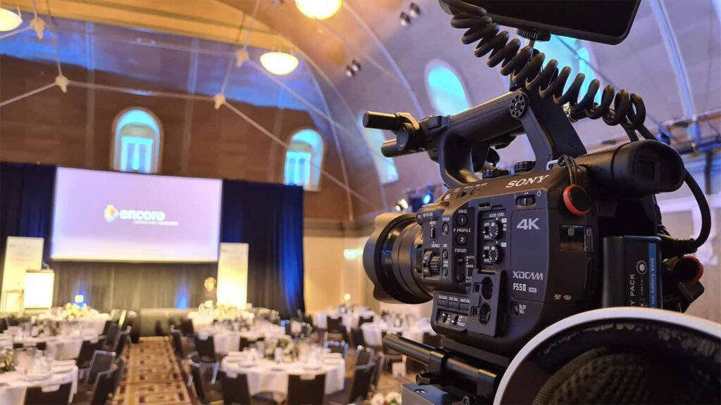 behind the scene of an event filming in Sydney with Video&Audio service